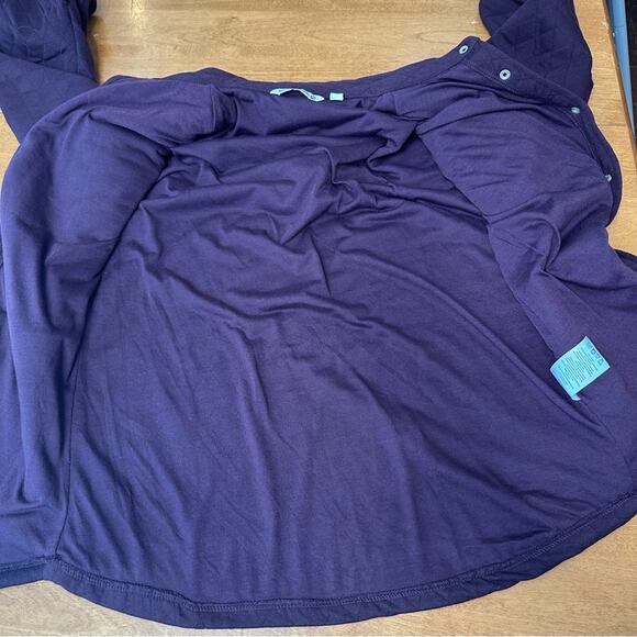 Mountain and Isles Women’s Quilt Shirt Jacket Sz M Eggplant Chore Jacket Shacket - Picture 4 of 11
